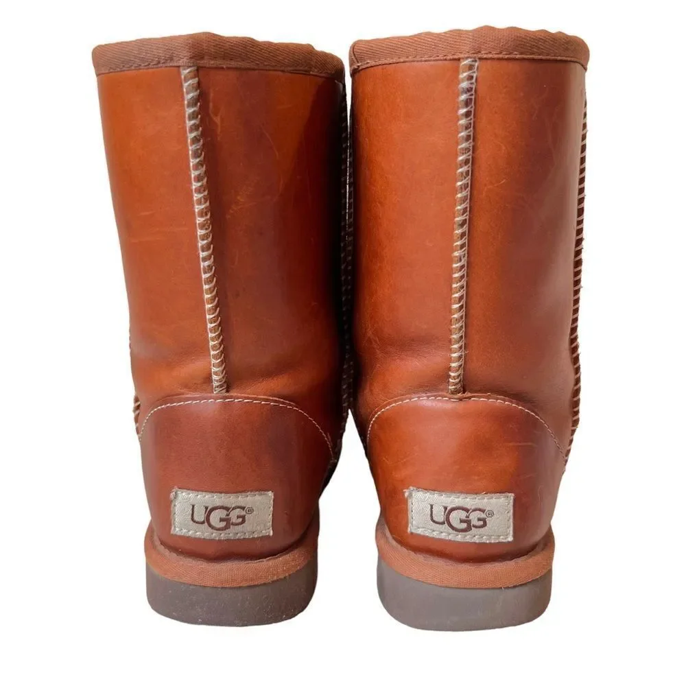 UGG Classic Short II Water-resistant Warm Chestnut Leather Boot